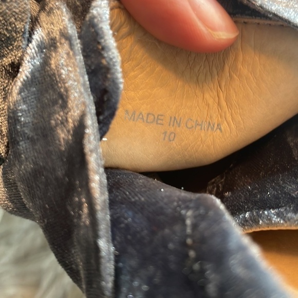 J/Slides Crushed Velvet Blue Annabelle Bow Slide On Sneakers - Picture 10 of 10